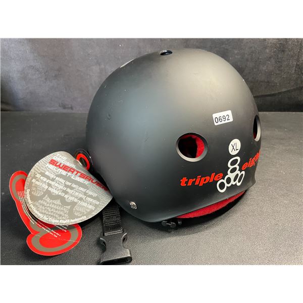 Triple Eight Certified Sweatsaver Bike/Sports Helmet - Size XL- Black/Red - New with Tags!