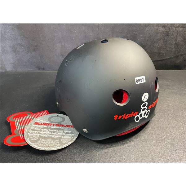 Triple Eight Certified Sweatsaver Bike/Sports Helmet - Size XL- Black/Red - New with Tags!