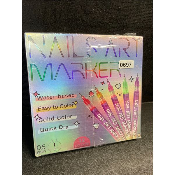 12-Pack of Nail Art Markers - Multicolor (0.5mm) Opaque Paint/Quick-Dry - for DIY Nail Art - New!