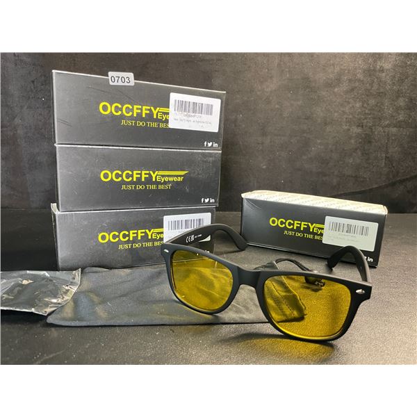 4 Boxes Occffy Eyewear Polarized Sunglasses - Black Frame, Polarized Lens - New