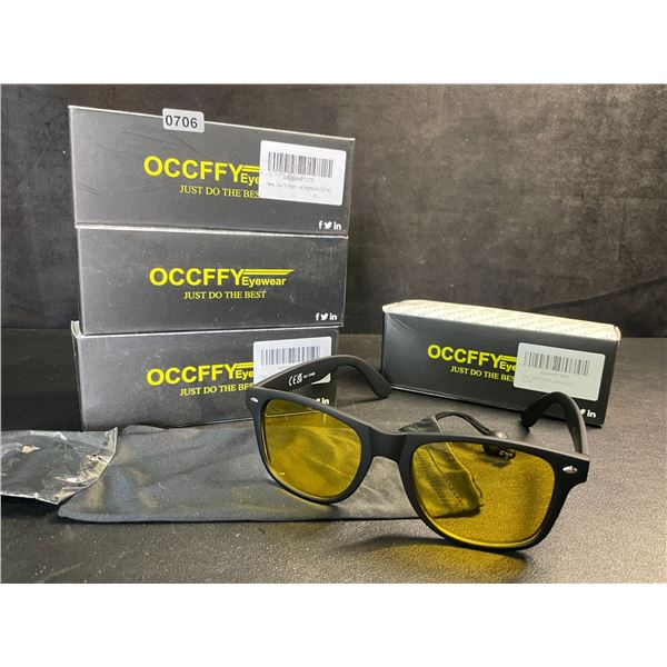 4 Boxes Occffy Eyewear Polarized Sunglasses - Black Frame, Polarized Lens - New