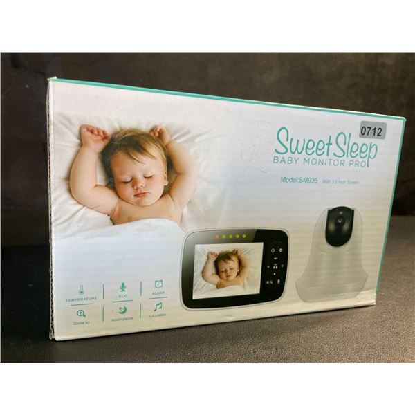 SweetSleep Baby Monitor Pro (Model: SM935) with 3.5" Screen, Temp Display, Night Vision - New