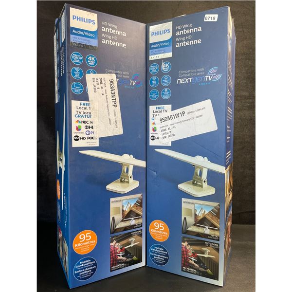 Lot of 2 Philips HD Wing Antennas - Full HD, 4K Ready, Superior Signal, For All Major Brands