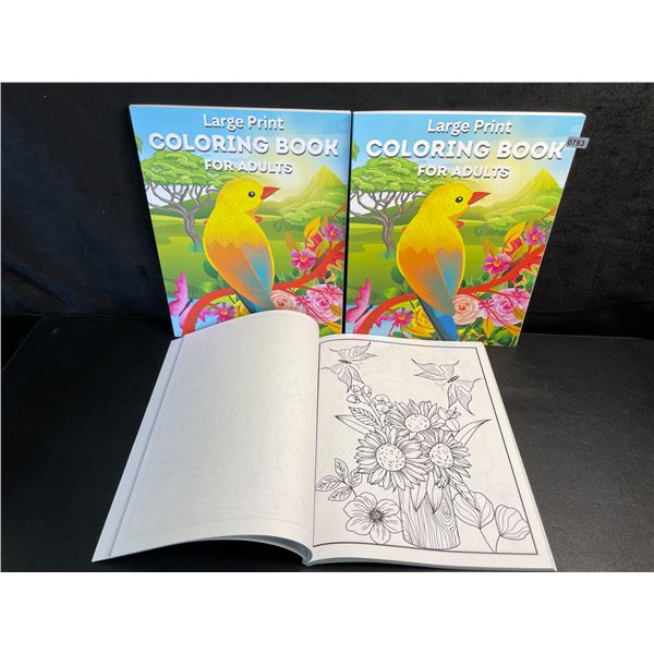 3 Large Print Adult Coloring Books - Various Detailed Designs - Brand New!