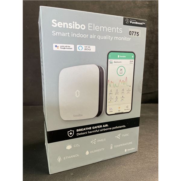 Sensibo Elements Smart Indoor Air Quality Monitor - Detects Harmful Airborne Pollutants - NEW SEALED
