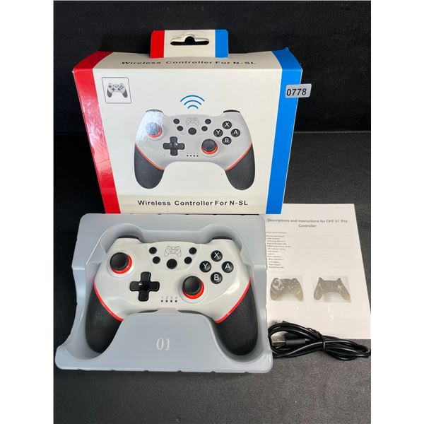 Wireless Pro Controller for Nintendo Switch - Ergonomic Design; USB-C Rechargeable (White) - New