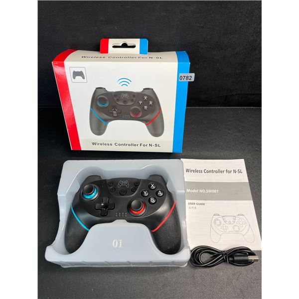 Wireless Pro Controller for Nintendo Switch - Ergonomic Design; USB-C Rechargeable (Black) - New