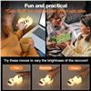 Image 2 : LED Cute Lazy Raccoon Bedside Lamp; Touch Control, Dimmable & Rechargeable - New