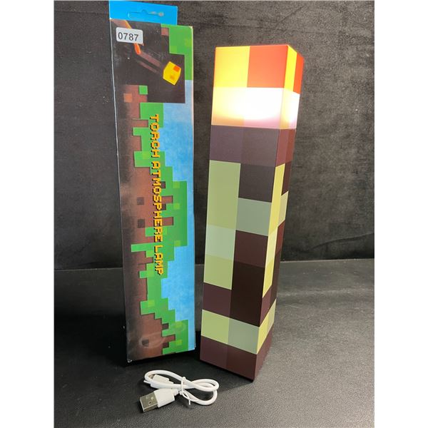 Minecraft Multi-Color Light-Up Wall Torch Lamp - USB-Rechargeable; Multi-Color Effects - New