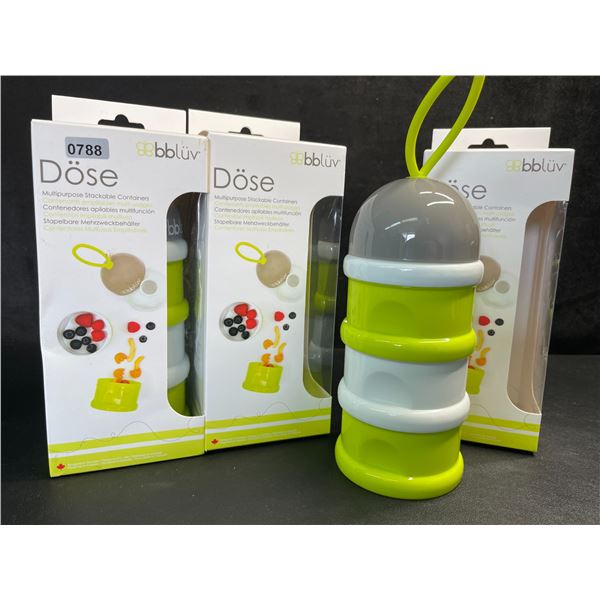 Lot of 3 BBLUV Dose Multipurpose Stackable Containers for Food/Snack Storage - New
