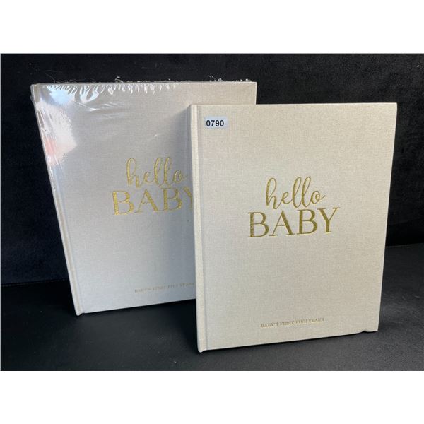 Lot of 2 Hello Baby First Year Memory Keepsake Books - Hardcover, 154 Pages, Beige - New