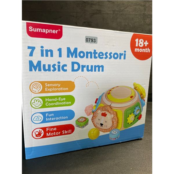 7-in-1 Montessori Music Drum Toy for Toddlers (18+ Months) - New