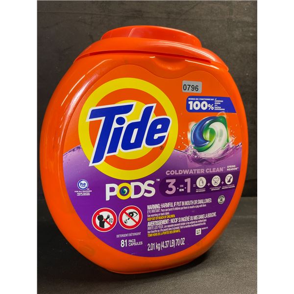 Tide Laundry Detergent Pods (2.01kg Tub) Coldwater Clean, Spring Meadow Scent - New