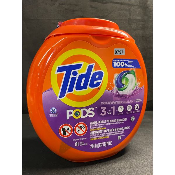 Tide Laundry Detergent Pods (2.01kg Tub) Coldwater Clean, Spring Meadow Scent - New