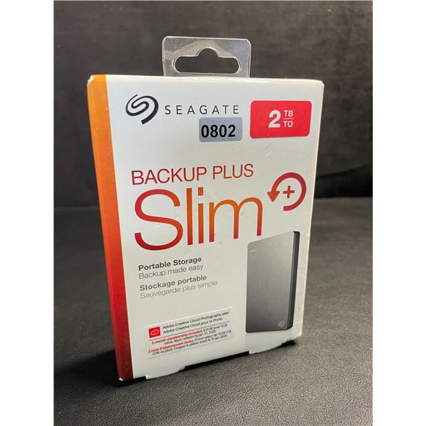Seagate 2TB Backup Plus Slim Portable External Hard Drive/Storage Drive - NEW SEALED!