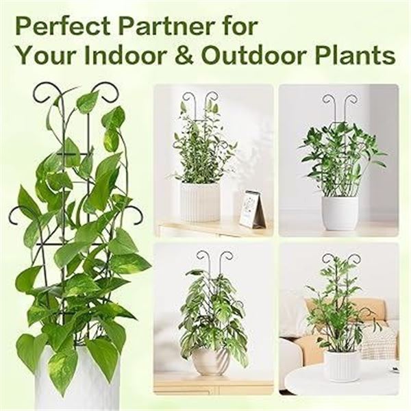 6 Plant Trellis/Metal Plant Supports for Potted Plants; For Indoors/Outdoors (15.7" Height) - New