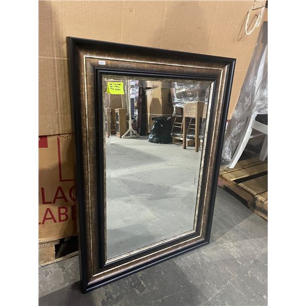 Large Wall-Mounted Mirror with Rustic-Design/Frame Border - 36" Tall x 26" Wide