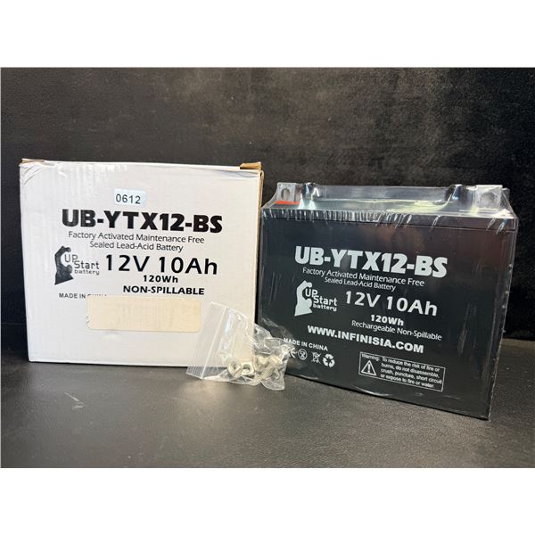 Upstart Factory Activated Sealed Lead-Acid 12V 10Ah Battery/Motorcycle Battery - New Sealed!