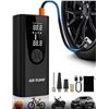 Image 1 : Portable Rechargeable Tire Inflator/Air Pump - Cordless Powerbank/Tire Pump with LED Screen - New!