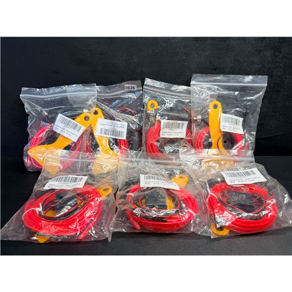 Lot of 7 Packs Neon Pink Car Interior Lights - El Wire Lights for Car (2m Length) 12V Plug-In - New