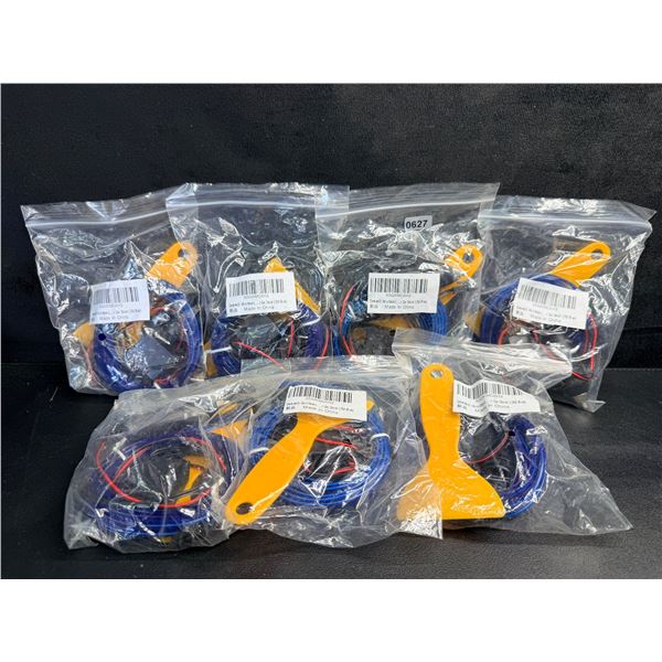 Lot of 7 Packs Neon Blue Car Interior Lights - El Wire Lights for Car (2m Length) 12V Plug-In - New