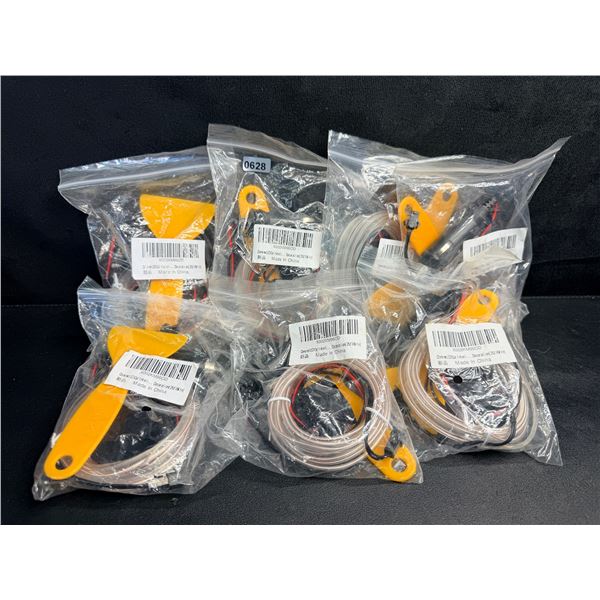 Lot of 7 Packs Neon White Car Interior Lights - El Wire Lights for Car (2m Length) 12V Plug-In - New
