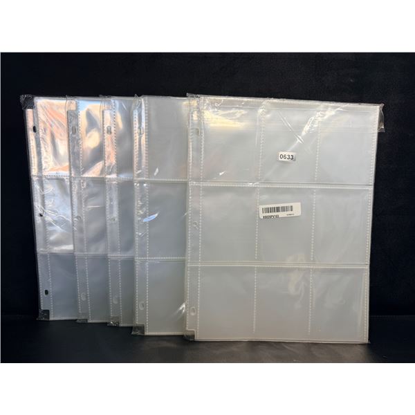 5 Packs Premium Double-Sided 9-Pocket Card Sleeve Pages for 3-Ring Binders - 540 Pockets - New