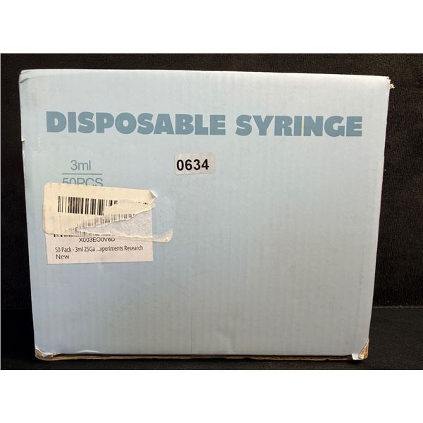 50-Pack Box of Disposable Syringes - 3ml - Sterile & Individually Sealed - New