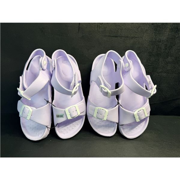 2 Pairs of Kids Lilac/Purple Sandals - Size 3.5 Kids - New