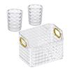 Image 4 : 3PC Makeup/Cosmetic Organizer Set - Diamond Design - New