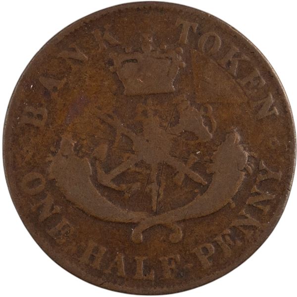 Canada 1854 Bank of Upper Canada Penny Token PC-6C1