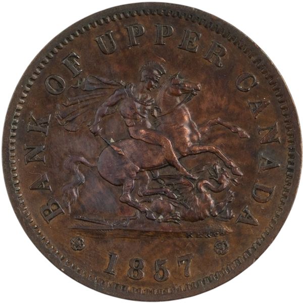 Canada 1857 Bank of Upper Canada Penny Token PC-6D