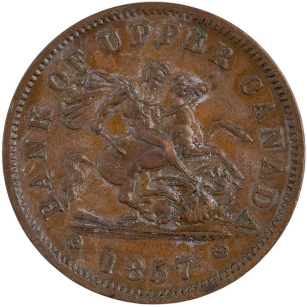 Canada 1857 Bank of Upper Canada Penny Token PC-6D