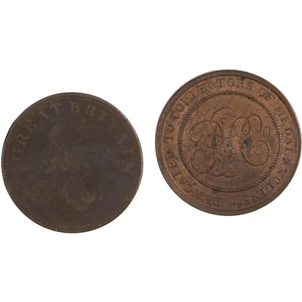 Great Britain 1811 Commerce & Dedicated to Collectors of Medals & Coins (2 Pieces)