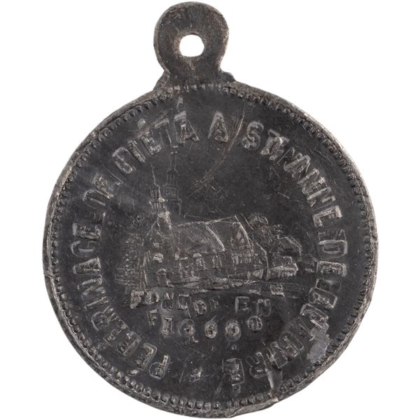 Canada 1877 Quebec Sainte Anne de Beaupré Medal Leroux 1672 Double Struck