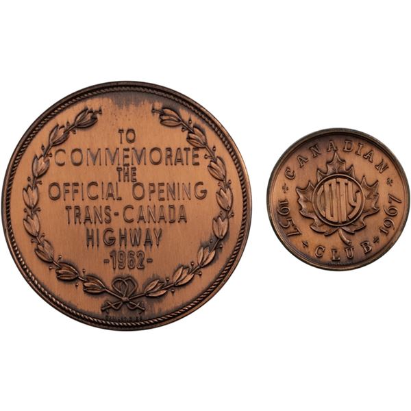 Canada 1957 Punnichy Sask. 1962 Highway Commemorative Medallions