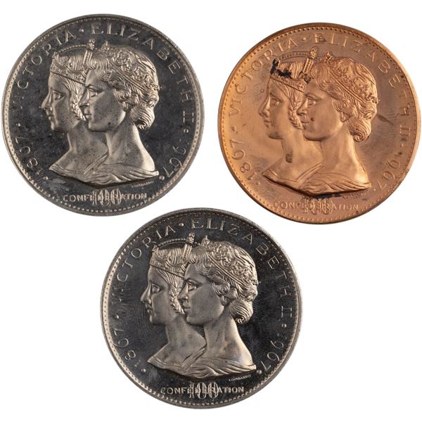 Canada 1967 100 Years of Confederation Medallion Lot (3 Pieces)