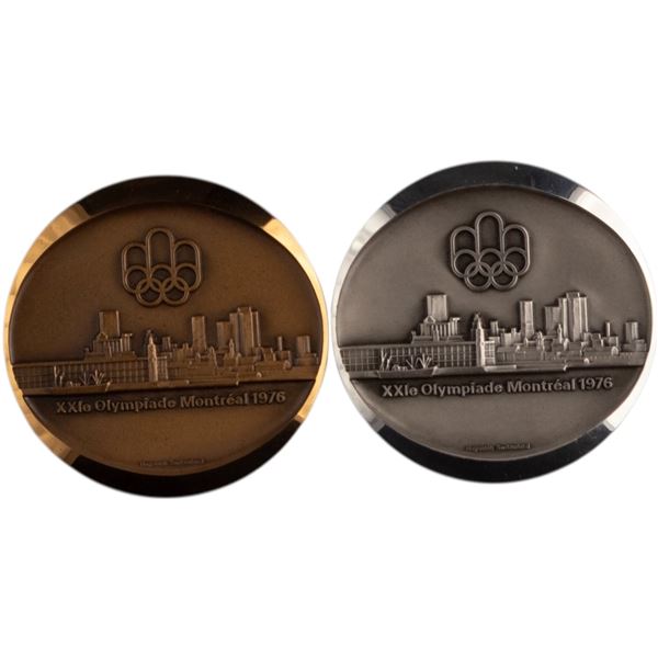 Canada 1972 Official Olympic Games Montreal Silver & Bronze Medals (2 Pieces)