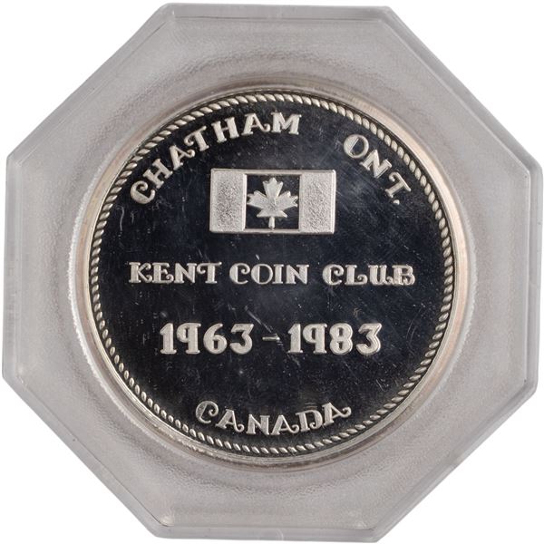 Canada Chatham Ontario 1983 Kent Coin Club Silver Medallion