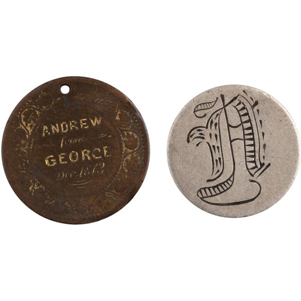 Canada Penny and New Brunswick Dime Love Token Lot (2 Pieces)