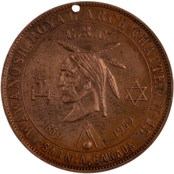Canada Sarnia Ont. 1959 Masonic Centennial Token