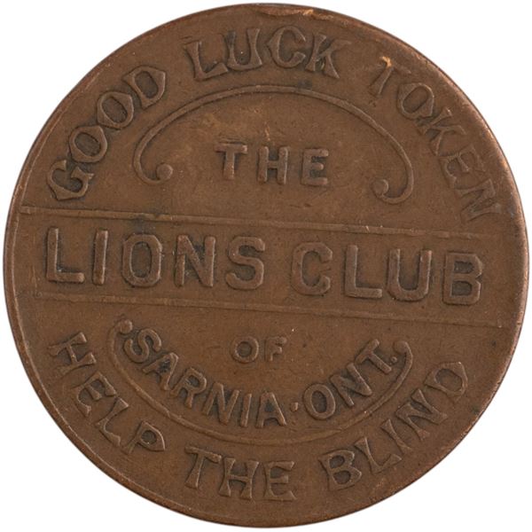 Canada Sarnia Ontario 1937 Lions Club Good Luck Token