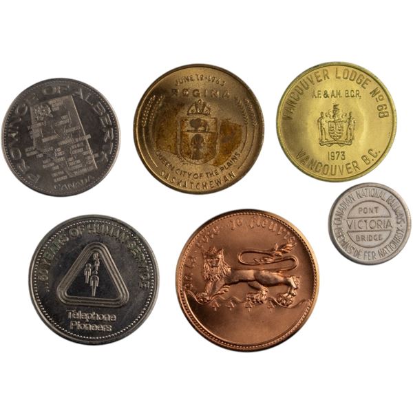 Canada Token / Medallion Lot (6 Pieces)