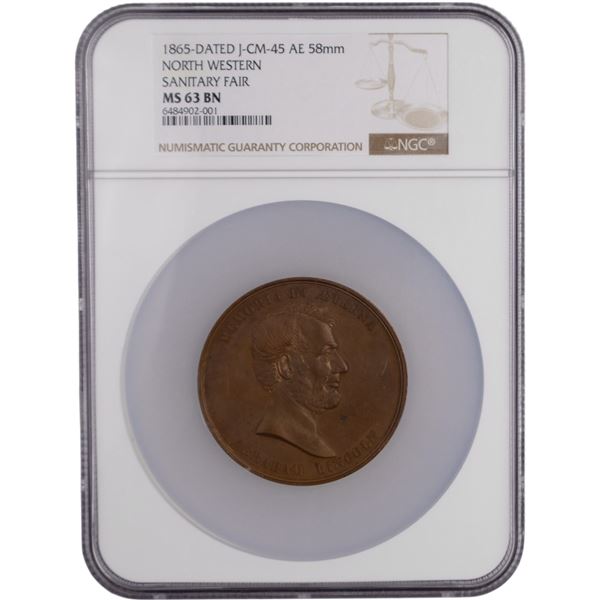 United States 1865 Medal North Western Sanitary Fair Chicago