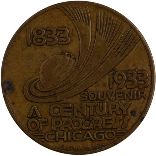 United States Chicago IL 1933 Century of Progress Medallion