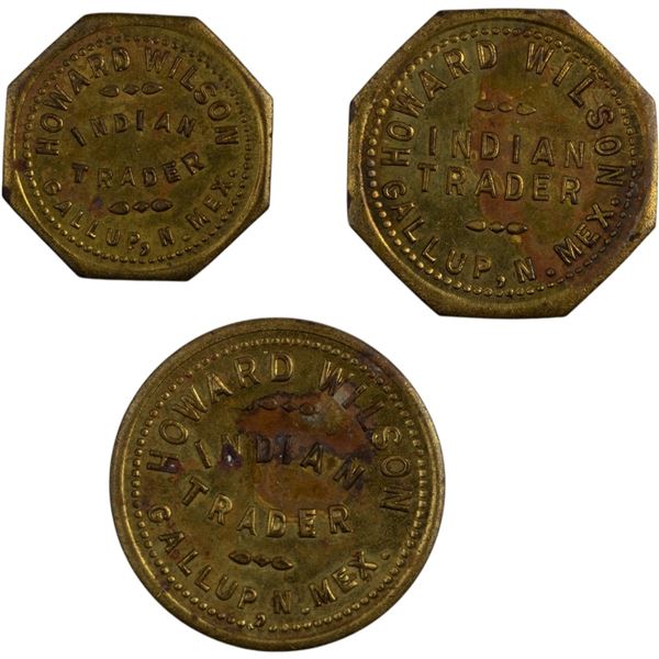 United States Gallup New Mexico Navajo Indian Trader Token Lot (3 Pieces)