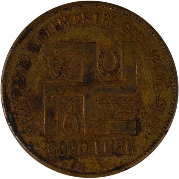 United States Poughkeepsie NY 50 Cents Reed Kyzor Good Luck Merchant Token