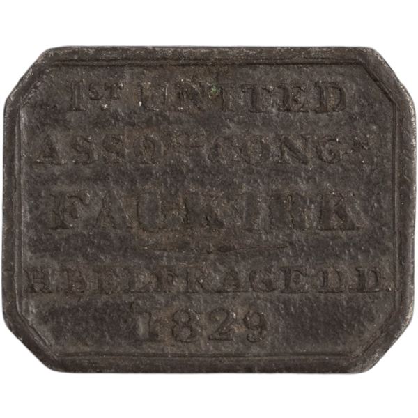 1829 Communion Token 1st United Assote. Congn. Falkirk H. Belfrage