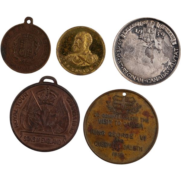 Lot of 5 Royalty Medallions / Tokens (5 pieces)