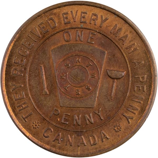 Canada Aylmer Ont. Chapter No. 18 Masonic Penny Token